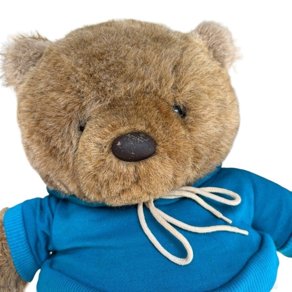 Emotions Teddy Bears Plush Hooded Shirt Stuffed Animal Adorable Brown 18” Vtg - Picture 2 of 6